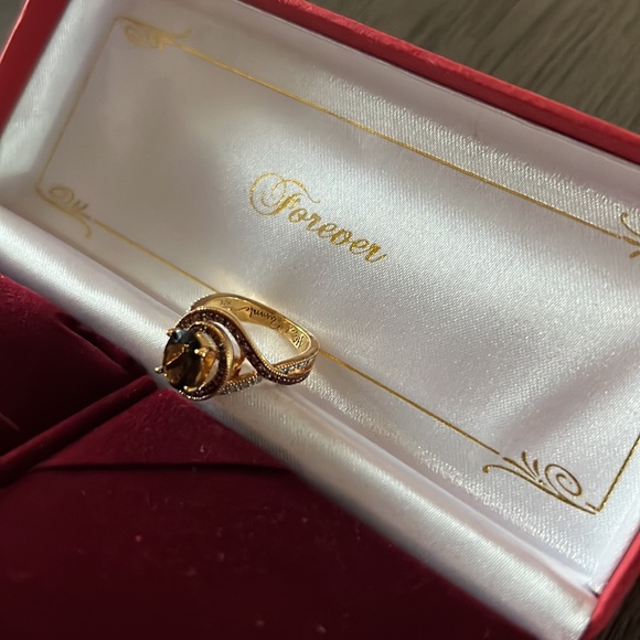 Alfred Durante Mocha Diamond and Cocoa Quartz Ring 5.5 - Picture 15 of 16